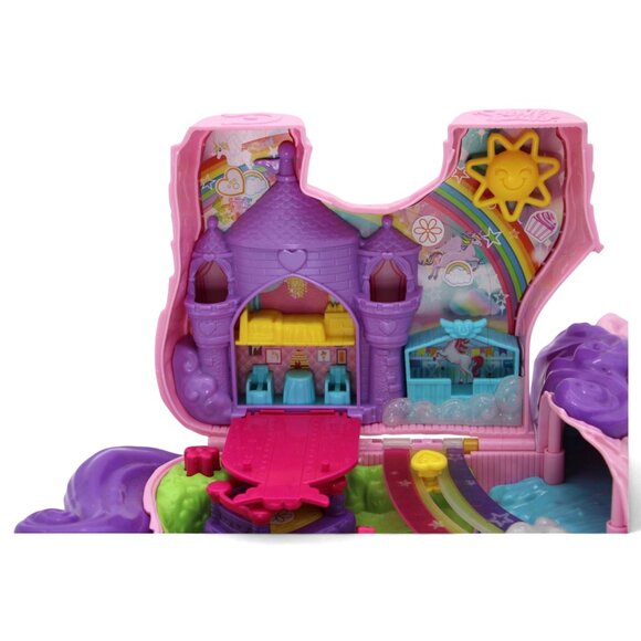 Polly Pocket Micro 1" Doll Unicorn Carry Case Playset With Rainbow & Castle - Picture 3 of 7